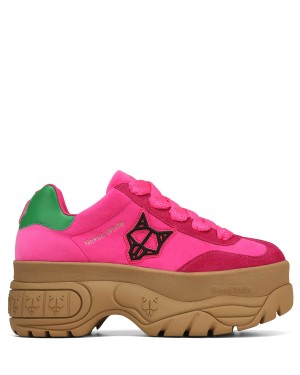 Sneakers Naked Wolfe Warrior Velvet Donna Rosa Verdi | PJT1875YV