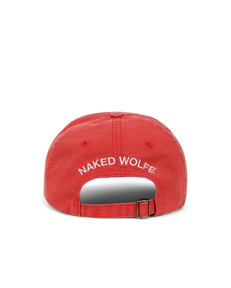 Cappellini Naked Wolfe Washed Baseball Uomo Rosse Bianche | QFV3180JK