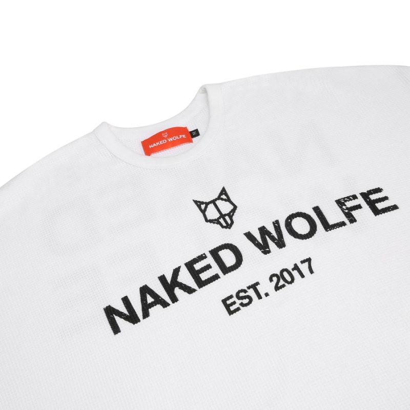 Felpe Naked Wolfe Thermal Uomo Bianche | DLE4499OA