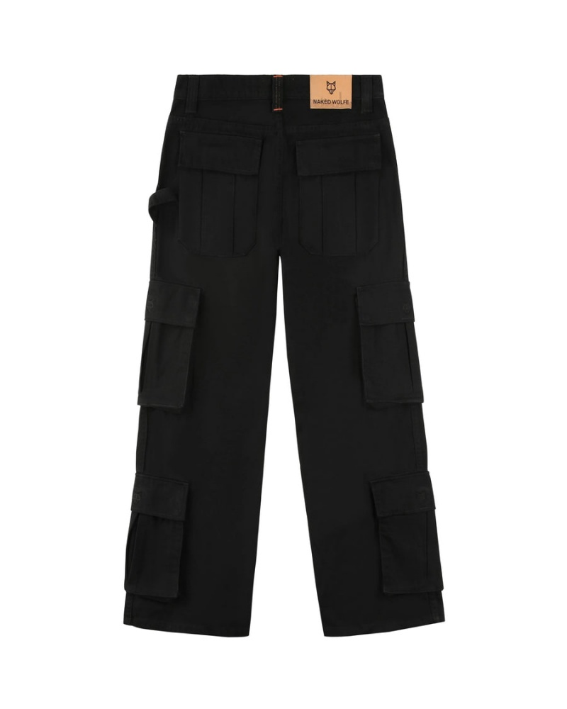 Pantaloni Naked Wolfe Baggy Pocket Cargo Uomo Nere | WVI826EL