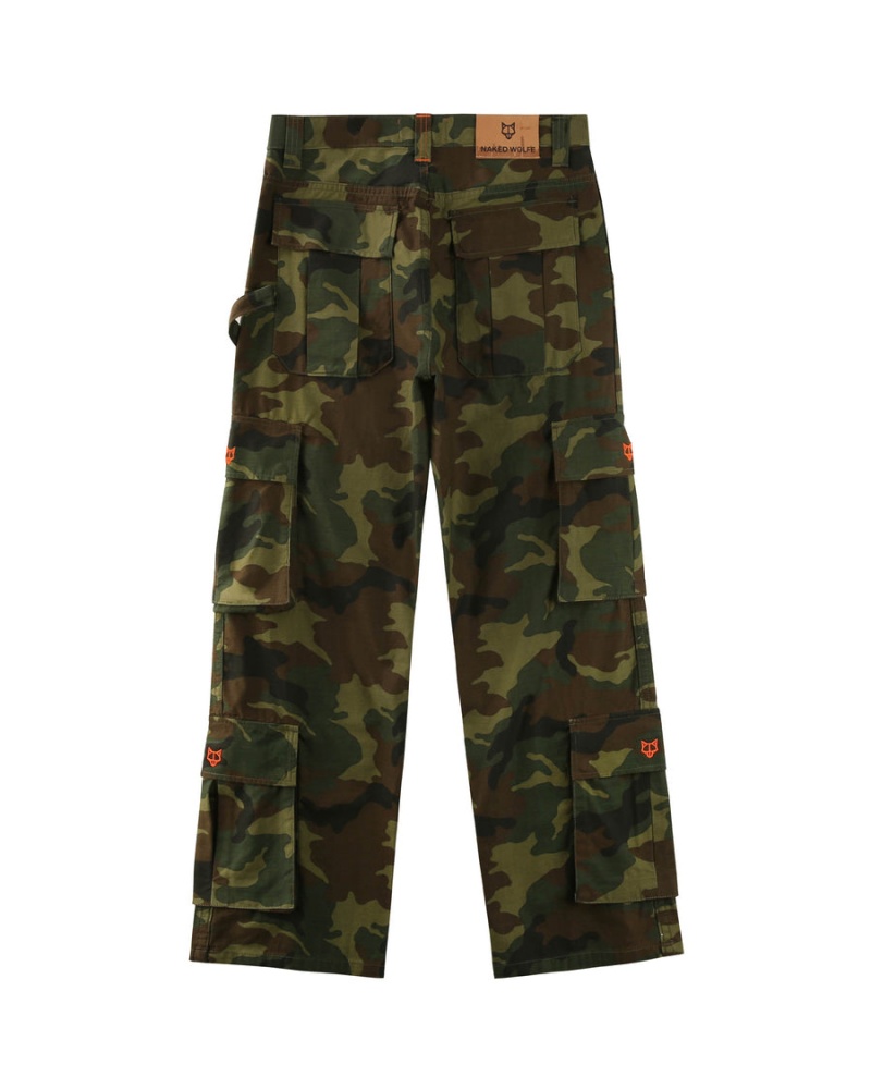 Pantaloni Naked Wolfe Baggy Pocket Cargo Uomo Verdi Nere | YZX276BV