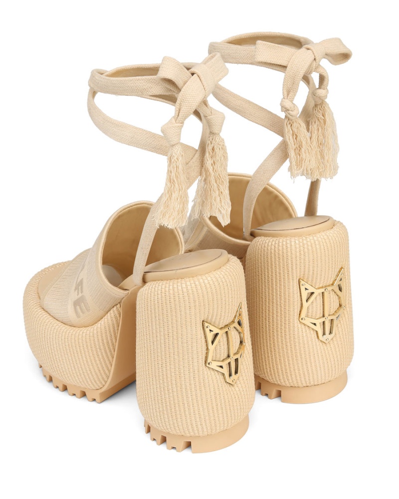 Sandali con Tacco Naked Wolfe Beach Donna Bianche Beige | XMG1640FM