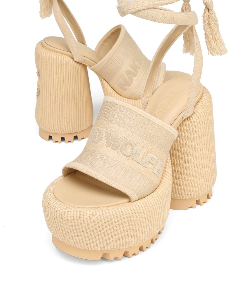 Sandali con Tacco Naked Wolfe Beach Donna Bianche Beige | XMG1640FM