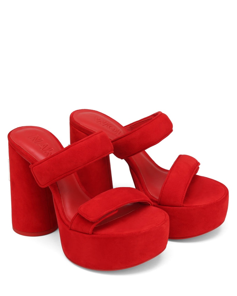 Sandali con Tacco Naked Wolfe Diamond Scamosciate Donna Rosse | HTU6759EM