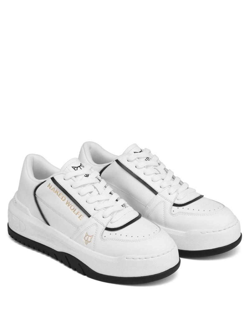 Sneakers Naked Wolfe Cara Pelle Donna Bianche | YZC751UE