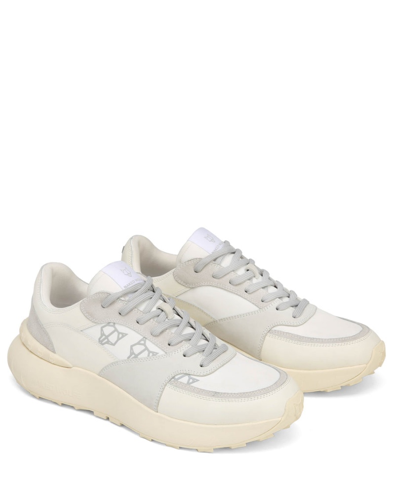 Sneakers Naked Wolfe Dart Scamosciate Uomo Bianche Grigie | OES1428JX