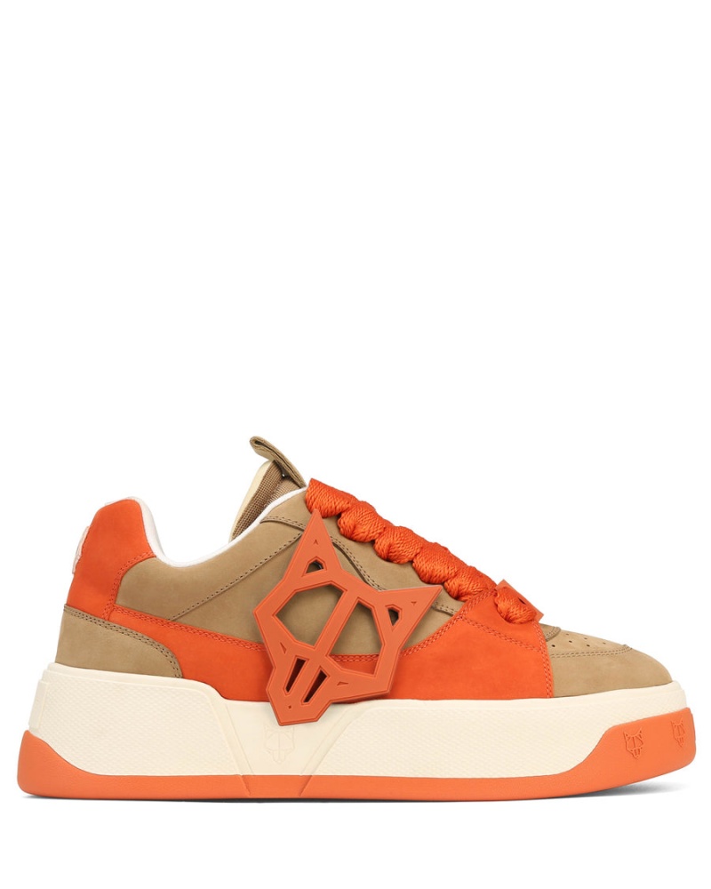 Sneakers Naked Wolfe Kosa Uomo Khaki Arancioni Bianche | ZIP7082EJ