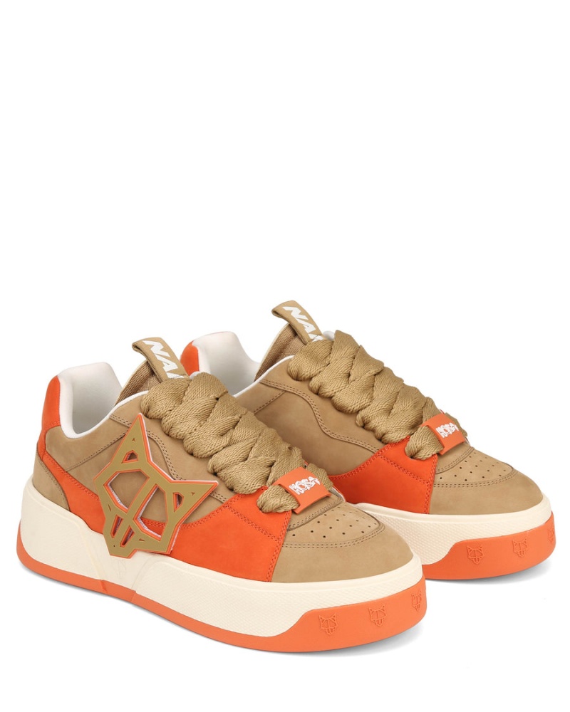 Sneakers Naked Wolfe Kosa Uomo Khaki Arancioni Bianche | ZIP7082EJ