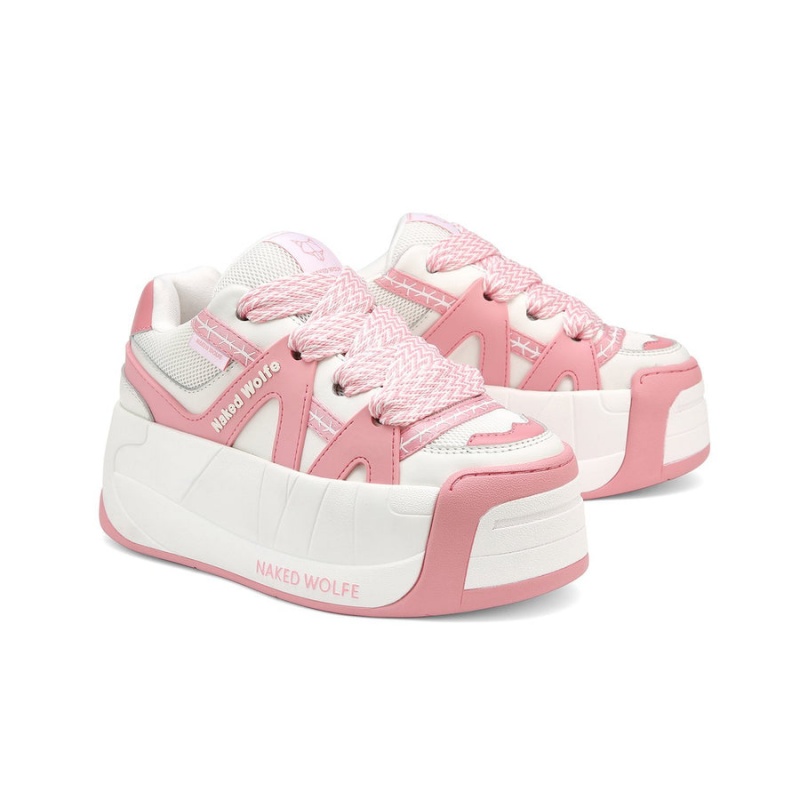 Sneakers Naked Wolfe Slider Baby Donna Rosa Bianche | BAY715UN