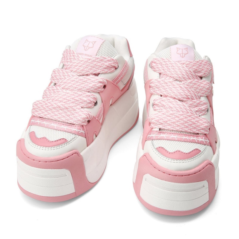 Sneakers Naked Wolfe Slider Baby Donna Rosa Bianche | BAY715UN