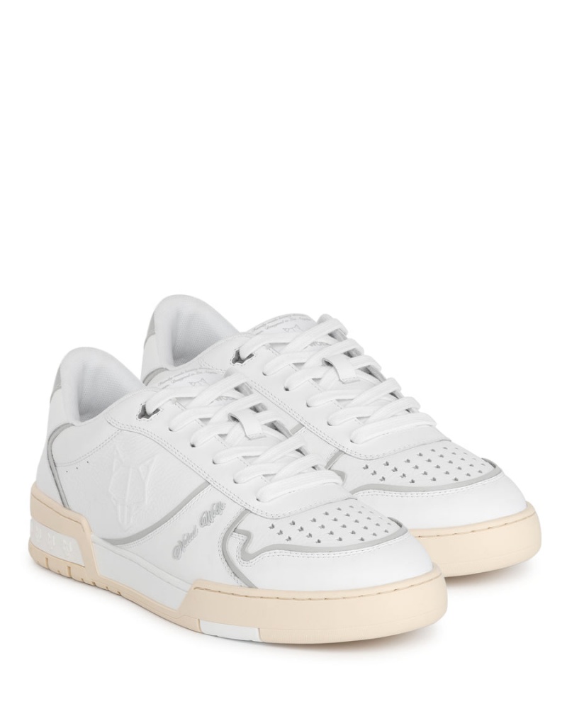 Sneakers Naked Wolfe Transmission Pelle Uomo Bianche Grigie | TDK9893PW