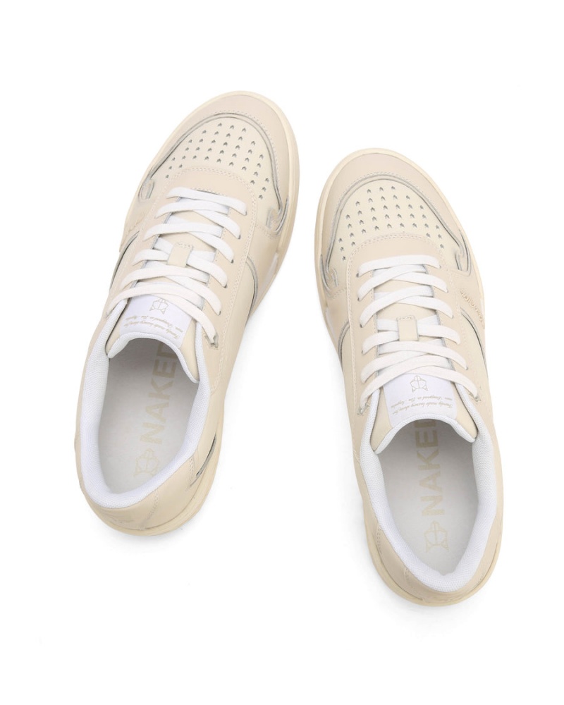 Sneakers Naked Wolfe Transmission Pelle Uomo Grigie Marroni Bianche | ZPX2846BV