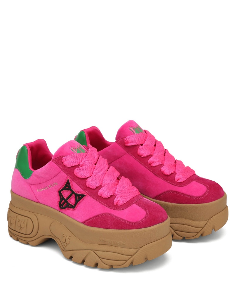 Sneakers Naked Wolfe Warrior Velvet Donna Rosa Verdi | PJT1875YV