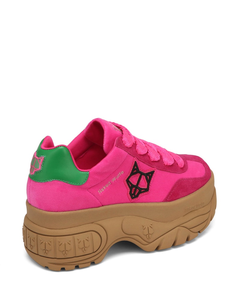 Sneakers Naked Wolfe Warrior Velvet Donna Rosa Verdi | PJT1875YV